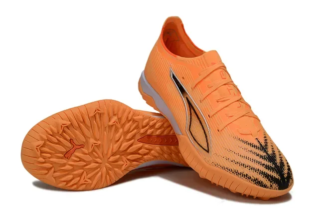 Puma Future Z Orange Silver Low-Cut Knit Upper Textured Synthetic Turf Soccer Shoes 4
