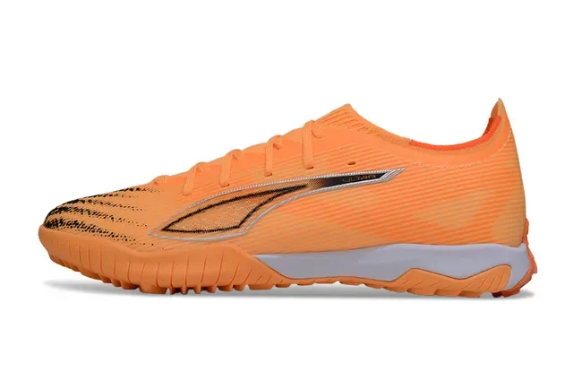 Puma Future Z Orange Silver Low-Cut Knit Upper Textured Synthetic Turf Soccer Shoes 7