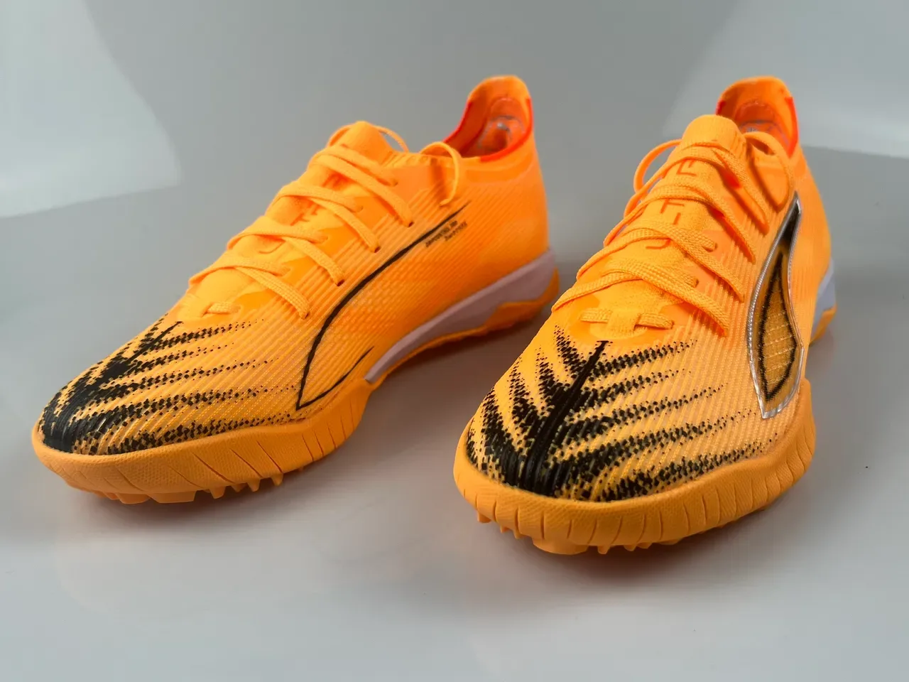 Puma Future Z Orange Silver Low-Cut Knit Upper Textured Synthetic Turf Soccer Shoes 8
