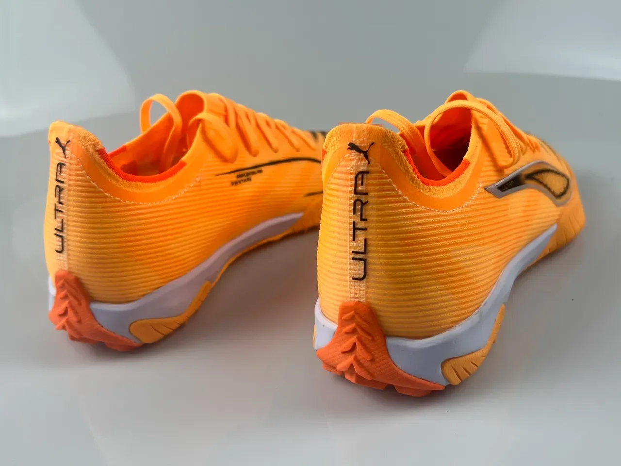 Puma Future Z Orange Silver Low-Cut Knit Upper Textured Synthetic Turf Soccer Shoes 10