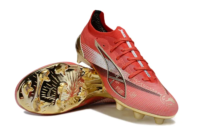 Puma Future Z Rouge et Or Chaussures de football pour terrain ferme 4