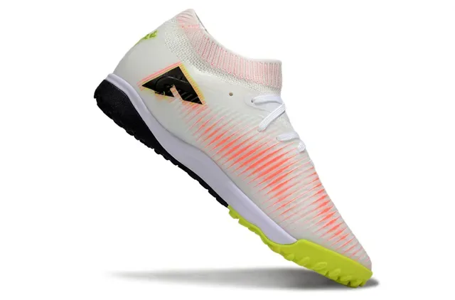 Puma Future Z White Orange Sock-Fit Collar Gradient Stripe Upper Turf Soccer Shoes 2