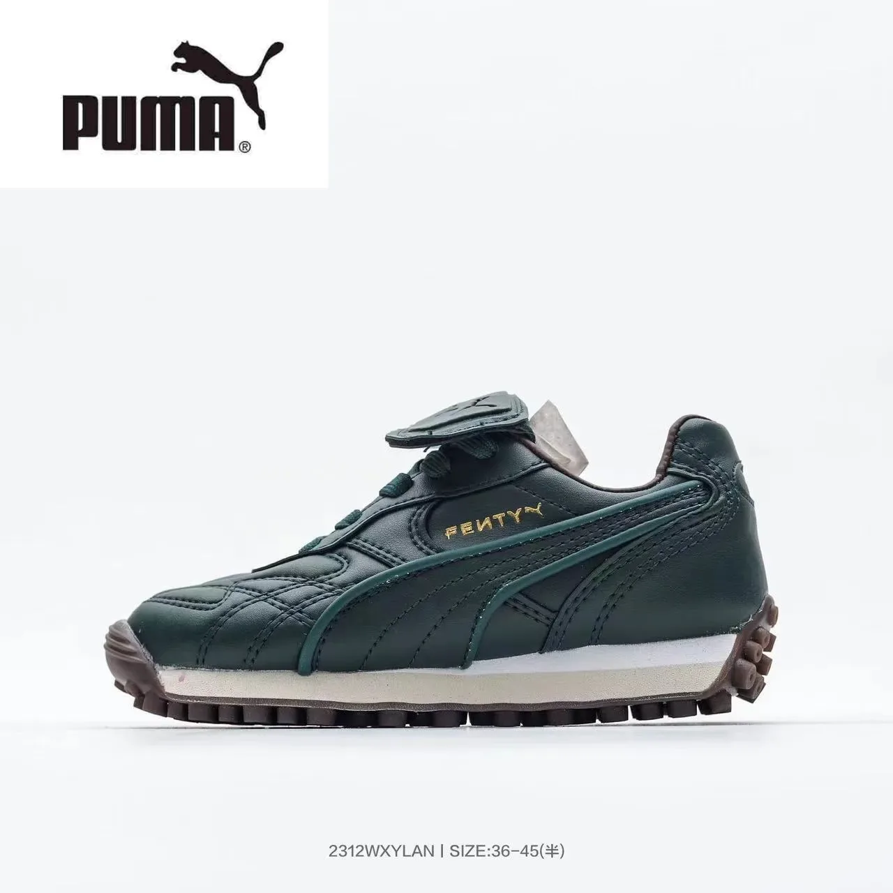 Puma Palermo Preto Dourado parte superior de couro acolchoado T-Toe Cap tênis lifestyle 13