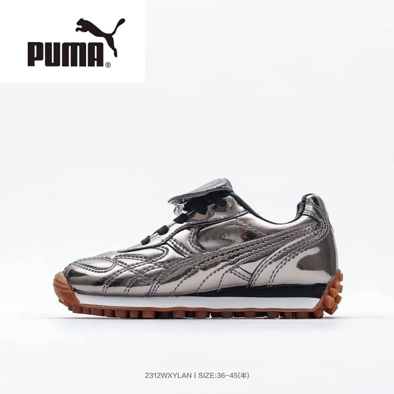 Puma Palermo Preto Dourado parte superior de couro acolchoado T-Toe Cap tênis lifestyle 16