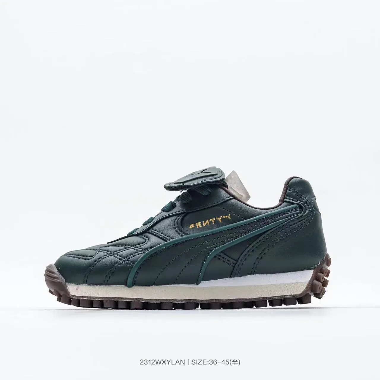 Puma Palermo Preto Dourado parte superior de couro acolchoado T-Toe Cap tênis lifestyle 17