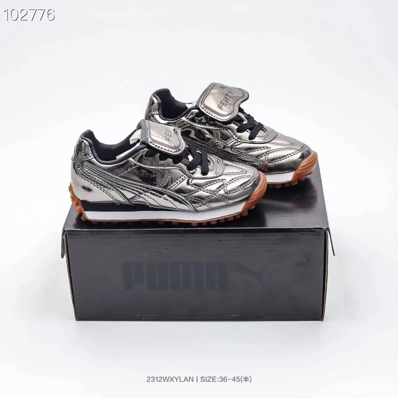 Puma Palermo Preto Dourado parte superior de couro acolchoado T-Toe Cap tênis lifestyle 19