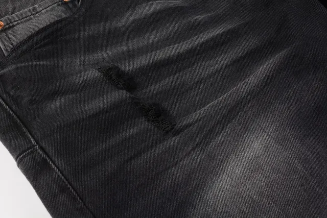 Purple Brand Distressed Black Washed Slim-Fit Jeans 7