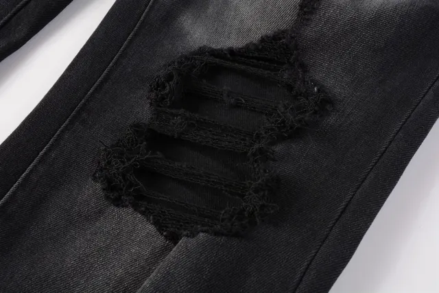 Purple Brand Distressed Black Washed Slim-Fit Jeans 8