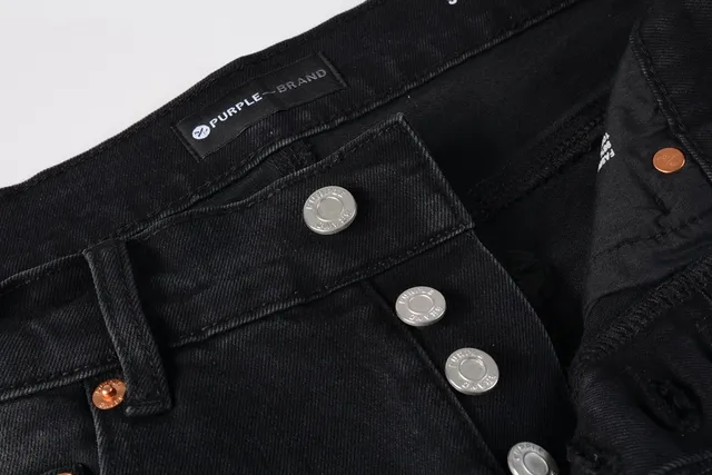 Purple Brand Distressed Black Washed Slim-Fit Jeans 10