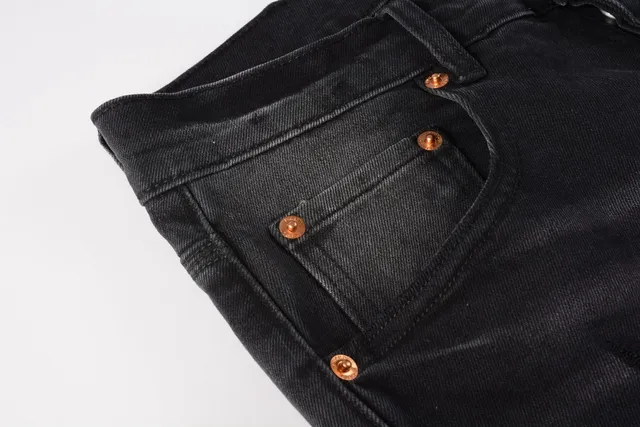 Purple Brand Distressed Black Washed Slim-Fit Jeans 11