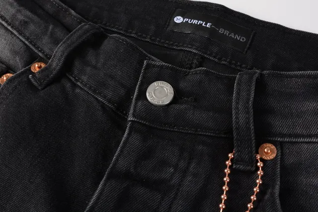 Purple Brand Distressed Black Washed Slim-Fit Jeans 12