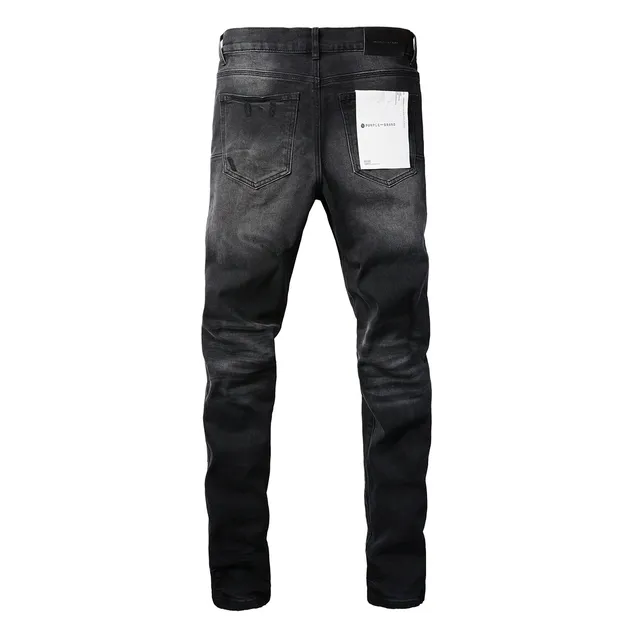 Purple Brand Distressed Black Washed Slim-Fit Jeans 16