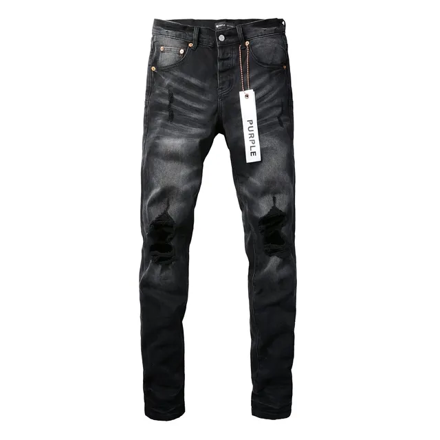 Purple Brand Distressed Black Washed Slim-Fit Jeans 17