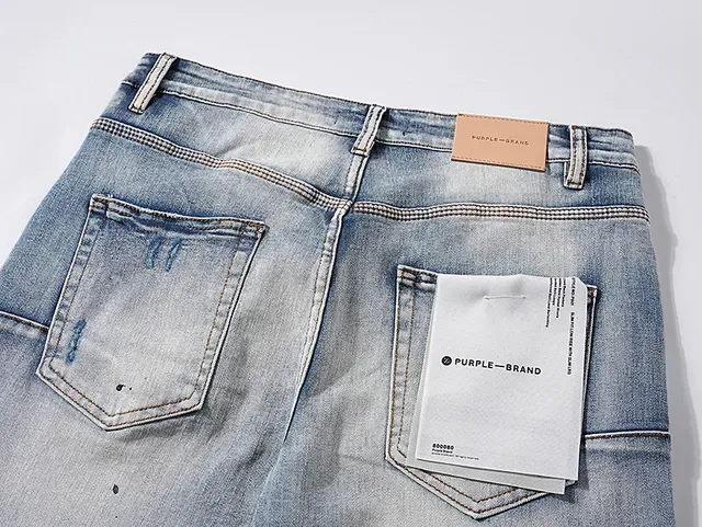 Purple Brand Distressed Light-Wash Paint-Splatter Jeans 5