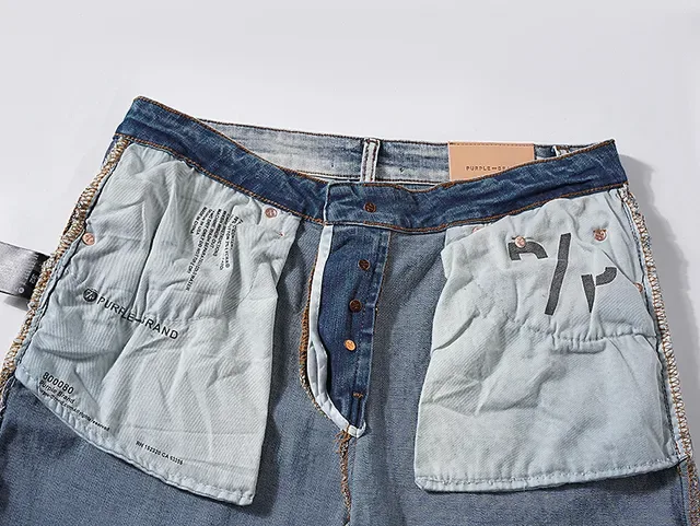Purple Brand Distressed Light-Wash Paint-Splatter Jeans 6