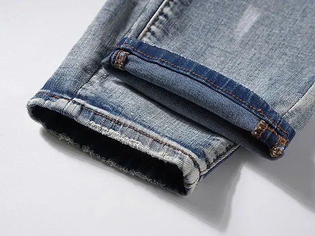 Purple Brand Distressed Light-Wash Paint-Splatter Jeans 8