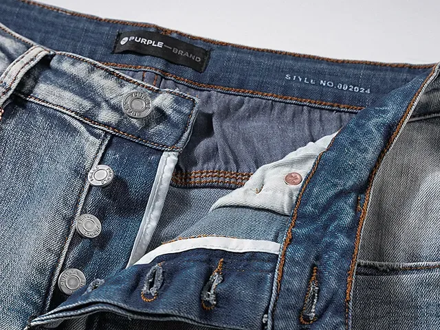 Purple Brand Distressed Light-Wash Paint-Splatter Jeans 11