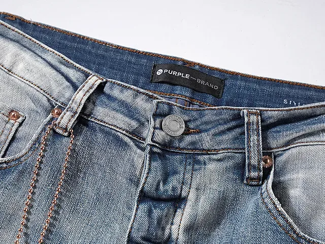 Purple Brand Distressed Light-Wash Paint-Splatter Jeans 13