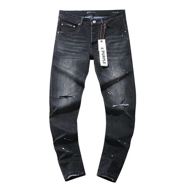 Purple Brand Distressed Slim-Fit Faded Black Jeans 2