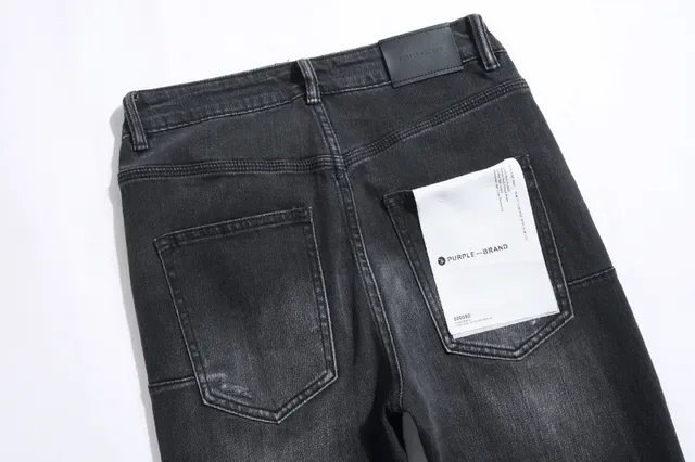 Purple Brand Distressed Slim-Fit Faded Black Jeans 5