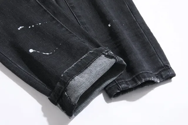 Purple Brand Distressed Slim-Fit Faded Black Jeans 7