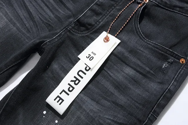 Purple Brand Distressed Slim-Fit Faded Black Jeans 15