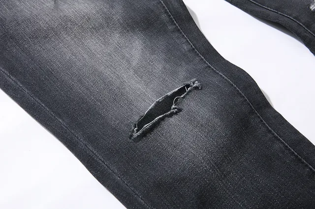 Purple Brand Distressed Slim-Fit Faded Black Jeans 16