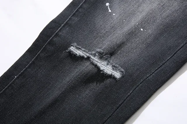 Purple Brand Distressed Slim-Fit Faded Black Jeans 17