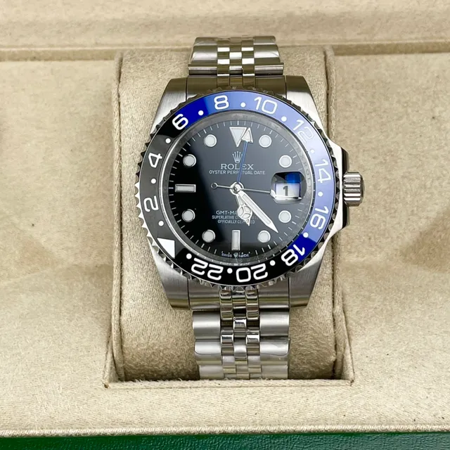 Rolex Black Blue Stainless Steel Case Two-Tone Ceramic Bezel Mechanical Watch 2