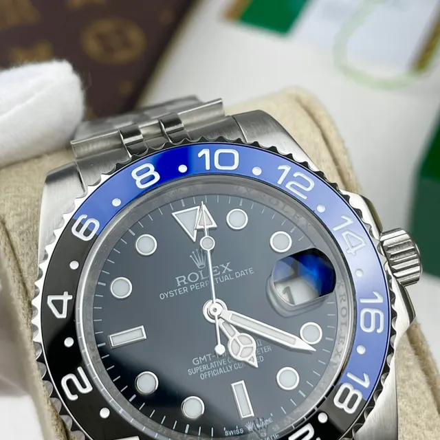 Rolex Black Blue Stainless Steel Case Two-Tone Ceramic Bezel Mechanical Watch 8