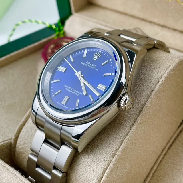 Rolex Oyster Perpetual Blue Dial Stainless Steel Mechanical Watch 5
