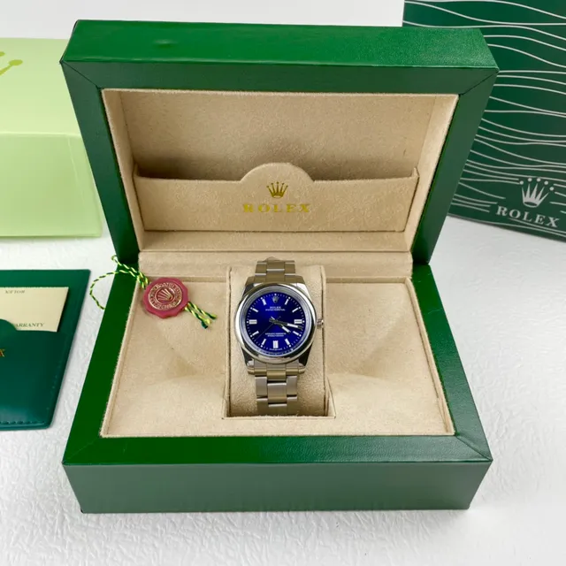 Rolex Oyster Perpetual Blue Dial Stainless Steel Mechanical Watch 7