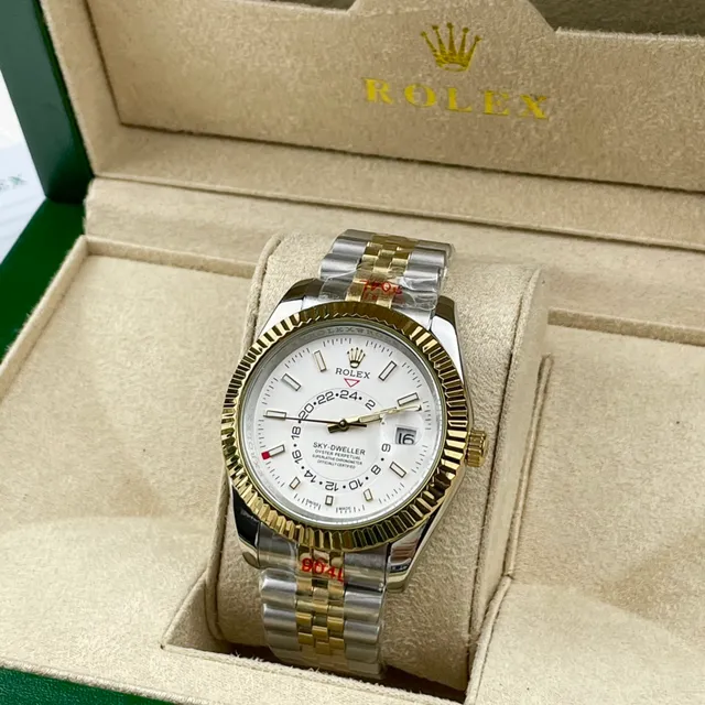 Rolex Sky-Dweller Two-Tone Stainless Steel and Gold White Dial Mechanical Watch 2