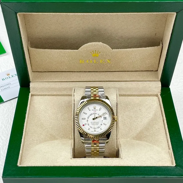 Rolex Sky-Dweller Two-Tone Stainless Steel and Gold White Dial Mechanical Watch 3