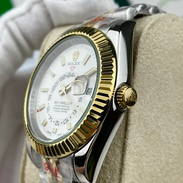 Rolex Sky-Dweller Two-Tone Stainless Steel and Gold White Dial Mechanical Watch 6