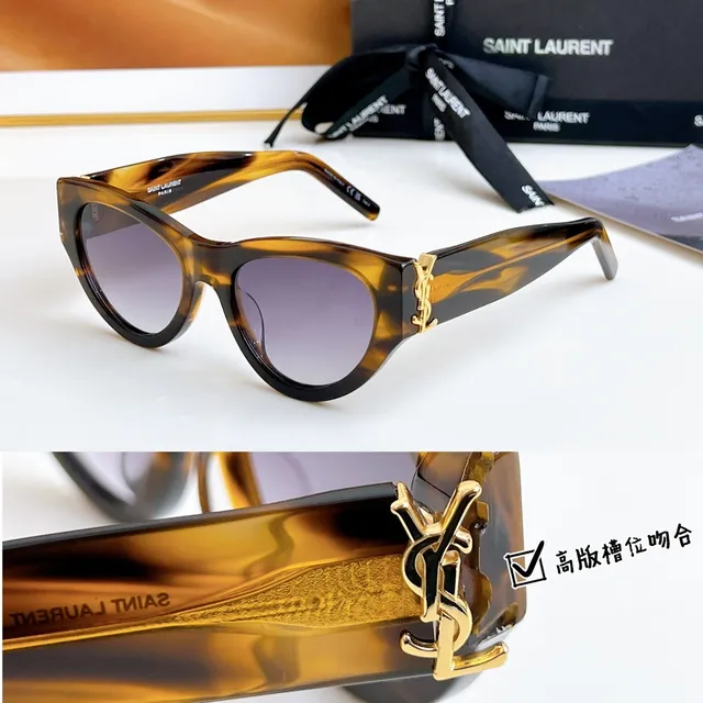 Saint Laurent কালো সিলভার ক্যাট আই সিলুয়েট গ্লসি অ্যাসিটেট সানগ্লাস 5