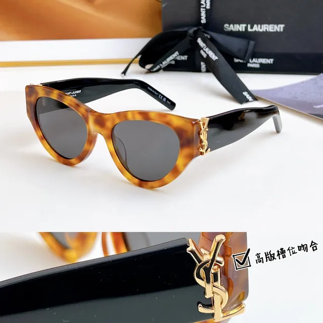 Saint Laurent কালো সিলভার ক্যাট আই সিলুয়েট গ্লসি অ্যাসিটেট সানগ্লাস 6