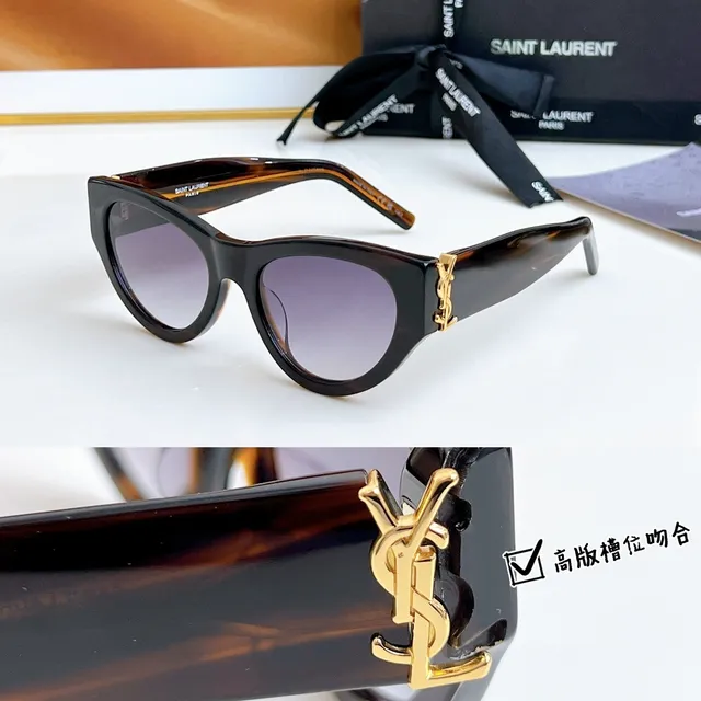 Saint Laurent কালো সিলভার ক্যাট আই সিলুয়েট গ্লসি অ্যাসিটেট সানগ্লাস 9