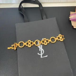 圣洛朗金色粗链手链