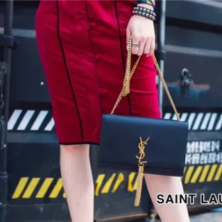 Saint Laurent Loulou Black Gold Chain Bag
