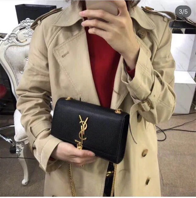 Saint Laurent Loulou Black Gold Chain Bag 3