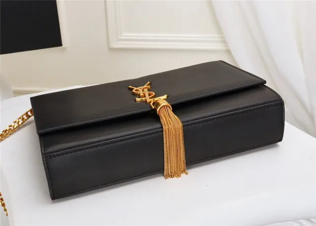 Saint Laurent Loulou Black Gold Chain Bag 4