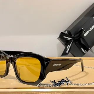 Saint Laurent Loulou Oversized Black Acetate Amber Sunglasses