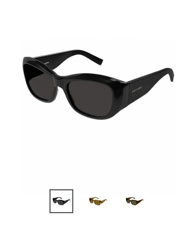 Saint Laurent Loulou Lunettes de soleil oversized acétate noir ambre 3