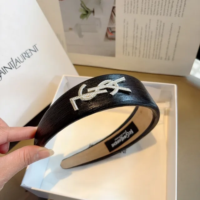 Saint Laurent Monogram Headband Belt Noir et Argent Ceinture en cuir 4