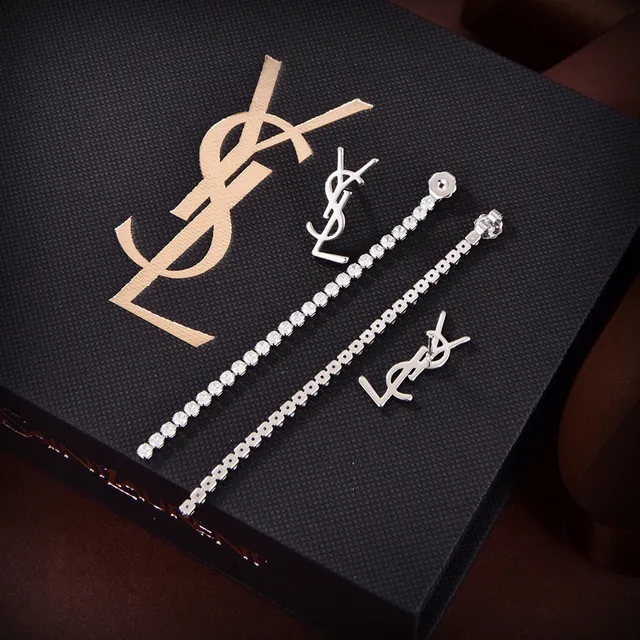 Saint Laurent Monogram Pavé أقراط قطرة 5