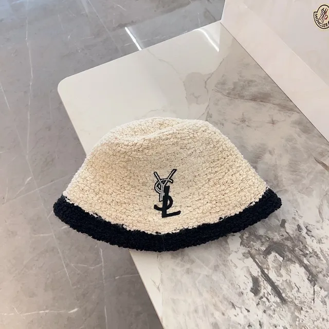 Saint Laurent Monogrammed Bouclé Bucket Hat 2