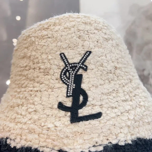 Saint Laurent Monogrammed Bouclé Bucket Hat 5