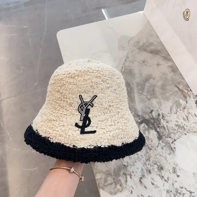 Saint Laurent Monogrammed Bouclé Bucket Hat 7