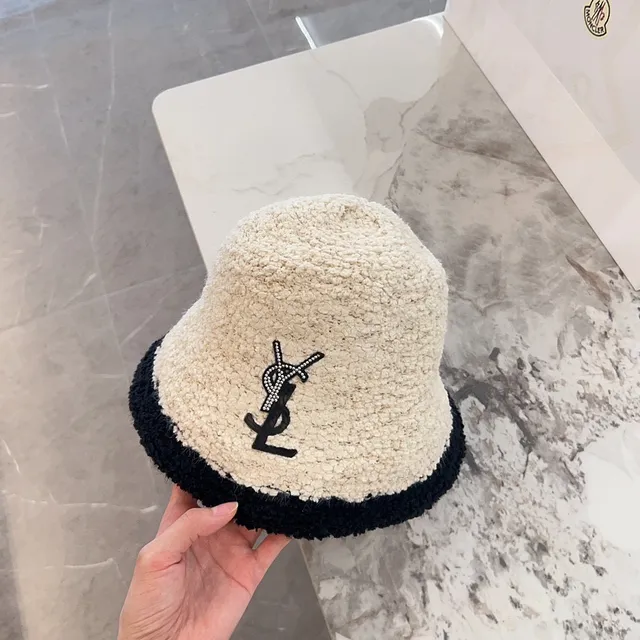 Saint Laurent Monogrammed Bouclé Bucket Hat 8